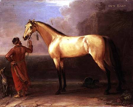 Dun Barb (Horse and Arabian Groom) von John Wootton