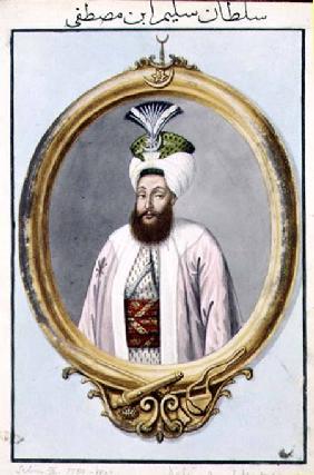 Selim III (1761-1808) Sultan 1789-1807, from 'A Series of Portraits of the Emperors of Turkey' 1808