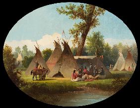 Assiniboin Encampment on the Upper Missouri 1870