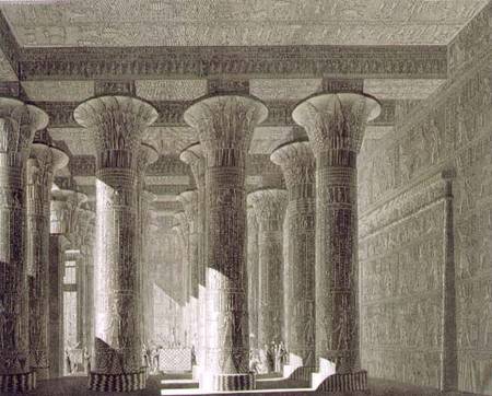 Perspective view of the portico interior, Esne (Latopolis) plate 83 from Vol I of `Descriptions of E von Jollois and Devilliers