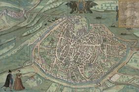 Map of Avignon, from 'Civitates Orbis Terrarum' by Georg Braun (1541-1622) and Frans Hogenberg, c.15 18th