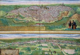 Map of Toledo and Valladolid, from 'Civitates Orbis Terrarum' by Georg Braun (1541-1622) and Frans H 1892