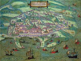 Map of Alexandria, from 'Civitates Orbis Terrarum' by Georg Braun (1541-1622) and Frans Hogenberg (1 18th