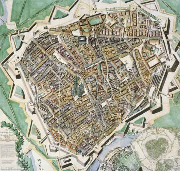 Wien, Stadtplan 1785 von Huber von Josef Daniel von Huber