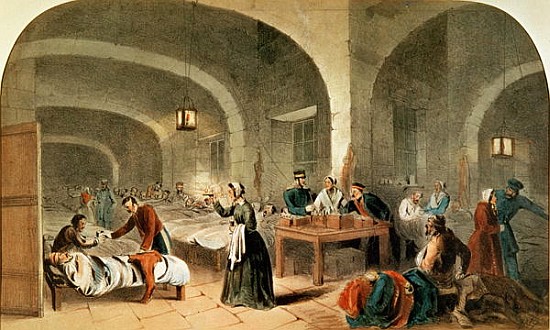 Sketch of a ward at the Hospital at Scutari, c.1856 von Joseph-Austin Benwell