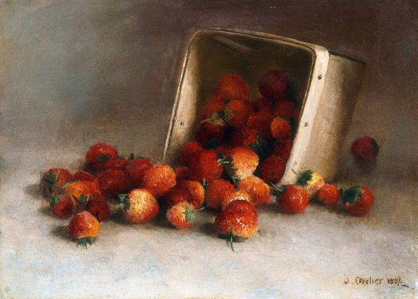 Ein Korb mit Erdbeeren von Joseph Decker