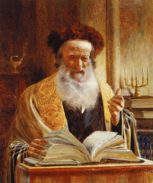 Ein Rabbiner hält eine Predigt. von Joseph Jost