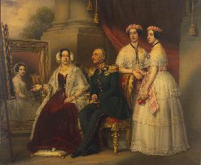 Familienporträt von Herzog Joseph von Sachsen-Altenburg 1848