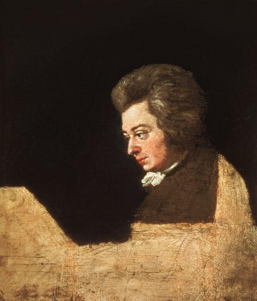 Bildnis Wolfgang Amadeus Mozart. (1756-91) am Piano 1789