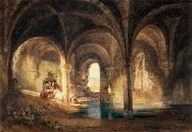 Refectory of Kirkstall Abbey c.1798  on