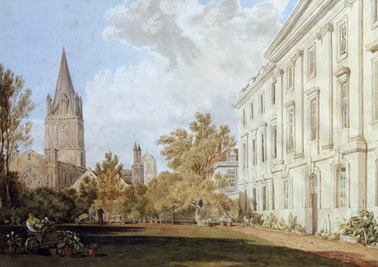 View of Christ Church Cathedral and the Garden and Fellows' Building of Corpus Christi College, Oxfo von William Turner