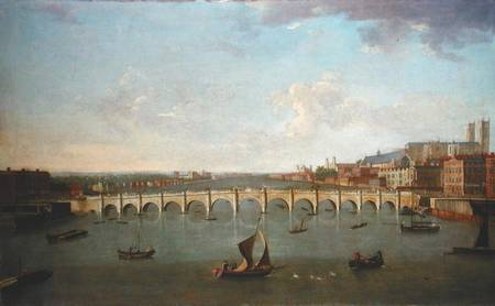 A View of the River Thames at Westminster Bridge von Joseph Nichols