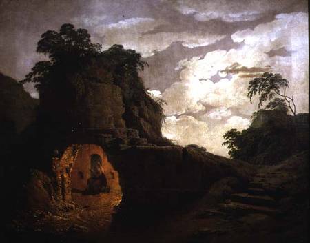 Virgil's Tomb, with the Figure of Silius Italicus von Joseph Wright of Derby