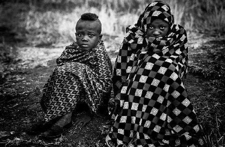 Zwei Surma-Stammjungen - Äthiopien