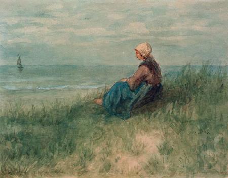 Girl in the Dunes Looking Out 1861