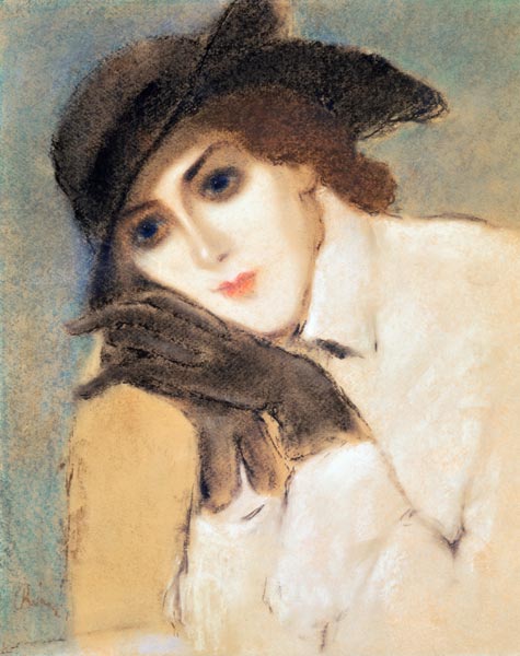Woman in Black Gloves (Portrait of Zorka Banyai) (pastel) von József Rippl-Rónai