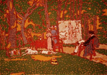 Painting Lazarine and Anella in the Park. It's Hot von József Rippl-Rónai