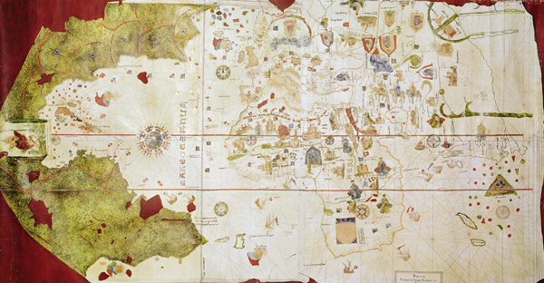 Mappa Mundi, 1502 (gouache and pen & ink on paper) von Juan de la Cosa