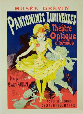 Reproduction of a Poster Advertising 'Pantomimes Lumineuses' at the Musee Grevin 1892