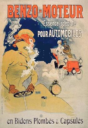 Poster advertising 'Benzo-Moteur' Motor Oil Especially for Automobiles 1901