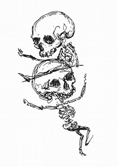 Skeletons, illustration from ''Complainte de l''Oubli et des Morts'' von Jules Laforgue