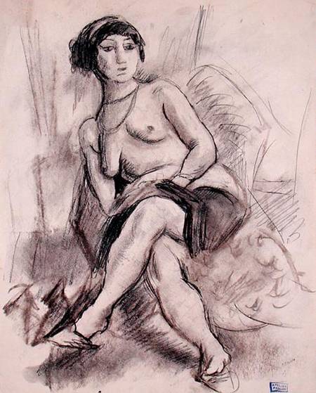Seated Nude Model von Jules Pascin