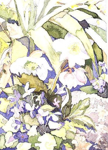 February Flowers, 1992  von Julia  Gibson
