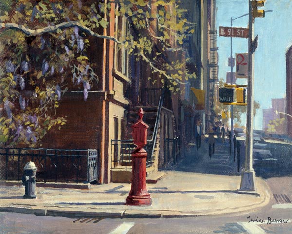 91st Street at Lexington Avenue (oil on canvas)  von Julian  Barrow