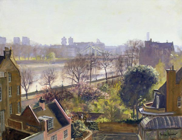Chelsea Embankment from the Physic Garden (oil on canvas)  von Julian  Barrow