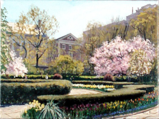 Conservatory Gardens, New York (oil on canvas)  von Julian  Barrow