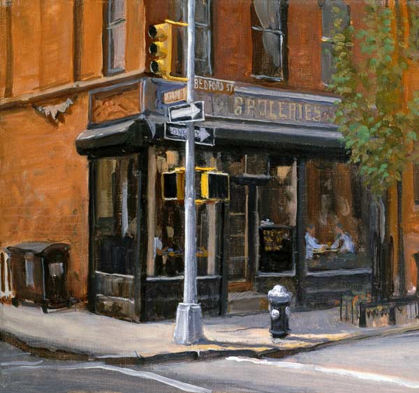West Village Corner Shop, 1997 (oil on canvas)  von Julian  Barrow