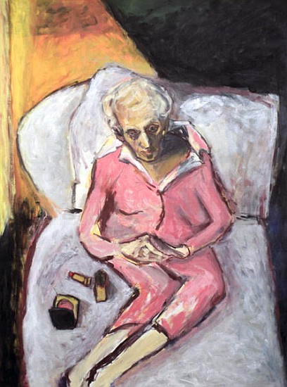 Woman with Lipstick (oil on canvas)  von Julie  Held