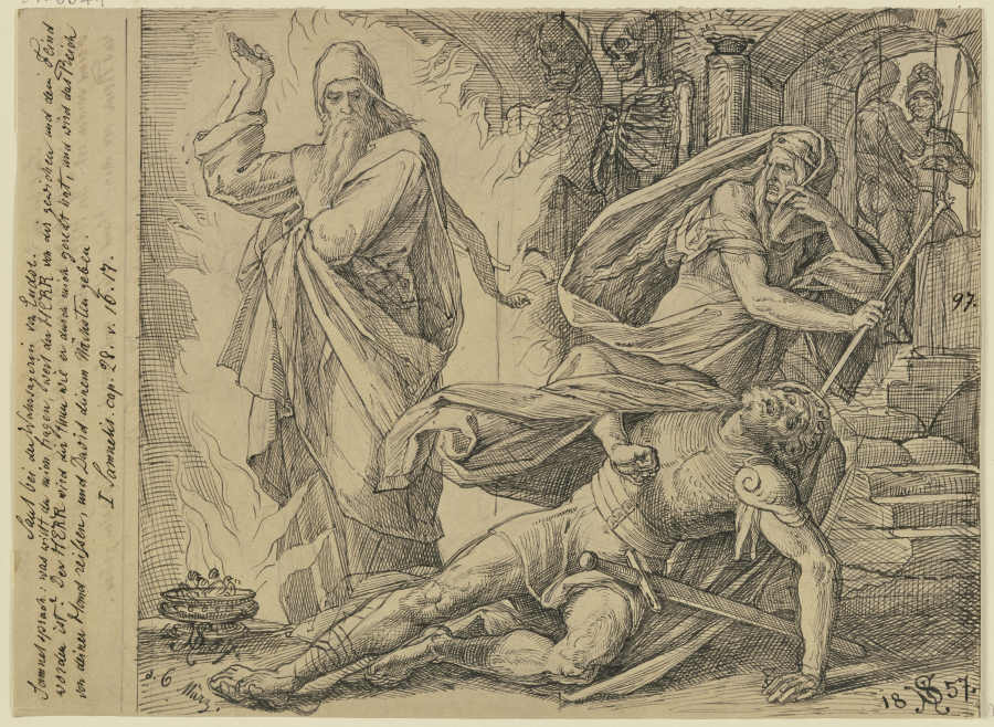 Saul bei der Wahrsagerin von Endor von Julius Schnorr von Carolsfeld