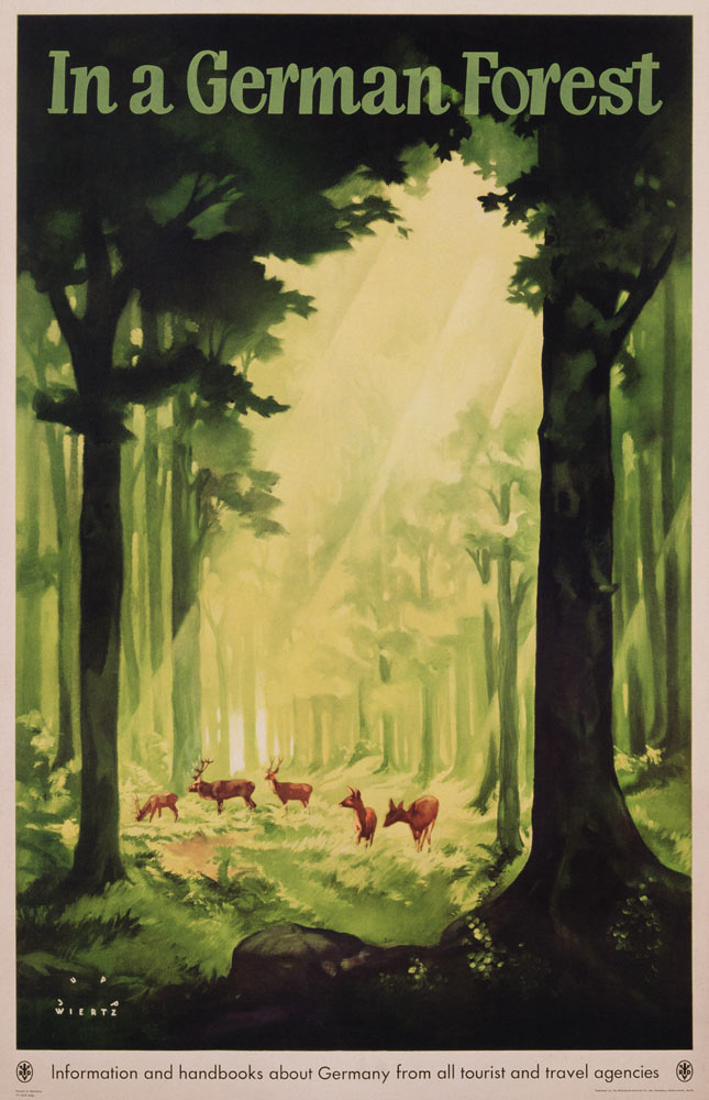 'In a German Forest', poster advertising tourism in Germany von Jupp Wiertz