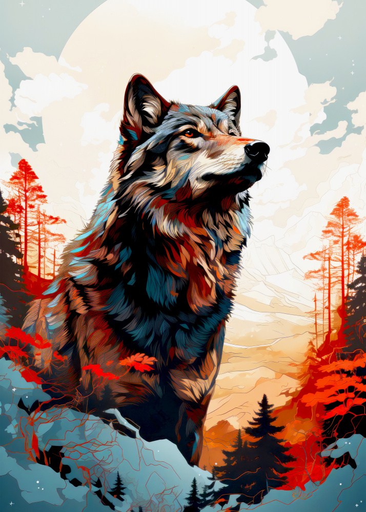 Wolf Tierkunst #Wolf von Justyna Jaszke