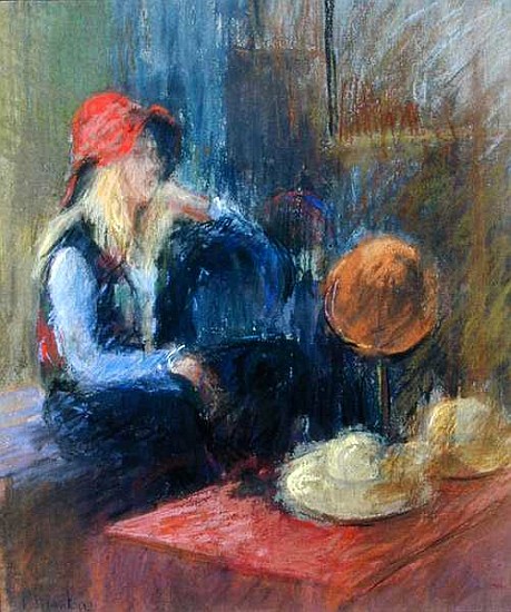 Rose Hat, 2000 (pastel on paper)  von Karen  Armitage
