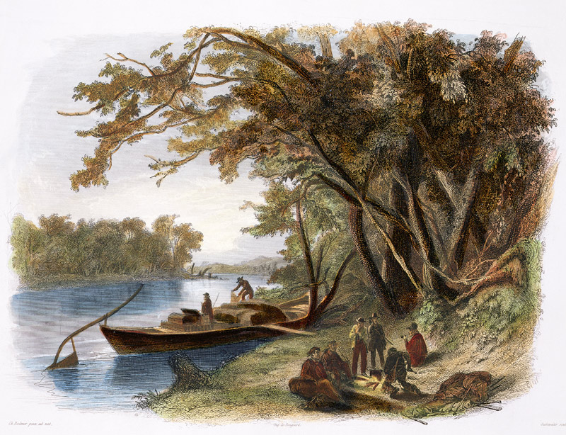 Encampment of the Travellers on the Missouri, plate 23 from Volume 1 of 'Travels in the Interior of von Karl Bodmer