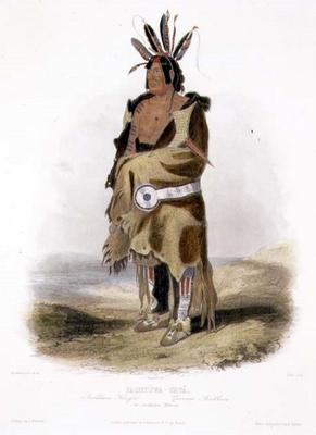 Pachtuwa-Chta, an Arrikkara Warrior, plate 27 from Volume 1 of 'Travels in the Interior of North Ame von Karl Bodmer