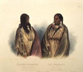 Woman of the Snake-Tribe and Woman of the Cree-Tribe, plate 33 from volume 2 of `Travels in the Inte 1844