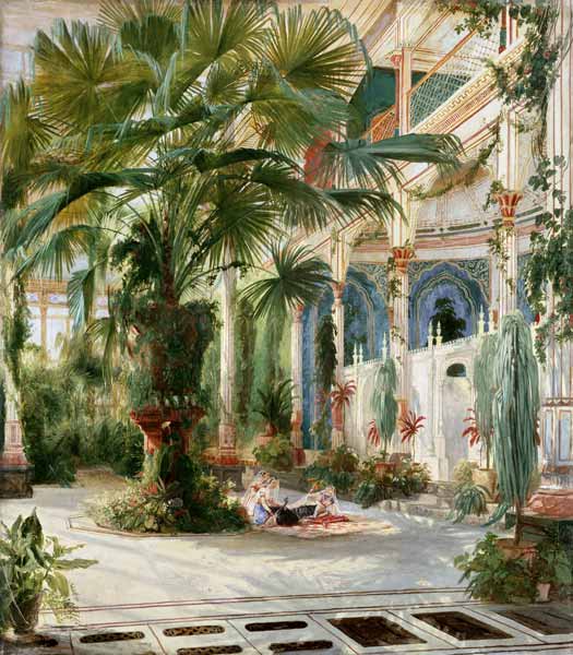 Interior of the Palm House at Potsdam von Carl Eduard Ferdinand Blechen