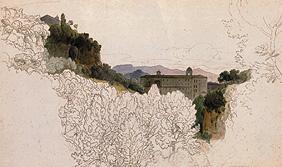 Italienische Landschaft mit Kloster