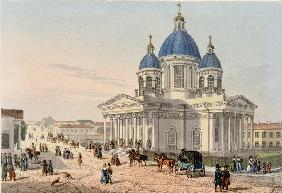 Die Dreifaltigkeitskathedrale des Ismailowski-Regiments in Sankt Petersburg 1836