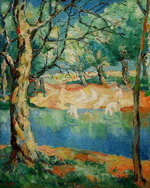 K.Malevich, River in a forest / 1930 von Kasimir Sewerinowitsch Malewitsch