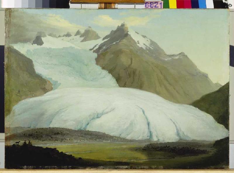 Der Rhonegletscher von der Talsole oberhalb Gletsch von Kaspar Wolf