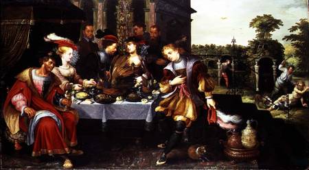 Lazarus at the Rich Man's Table von Kasper or Gaspar van der Hoecke