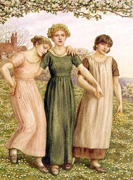 Three Young Girls von Kate Greenaway
