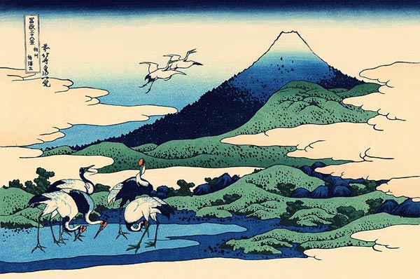 Die Felder von Umezawa in der Provinz Sagami (aus der Bildserie „36 Ansichten des Berges Fuji“) von Katsushika Hokusai