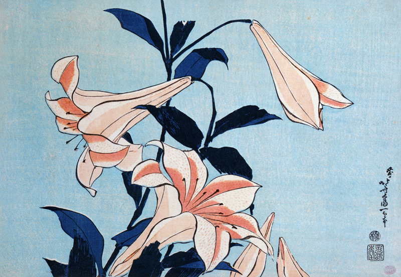 Lilien von Katsushika Hokusai