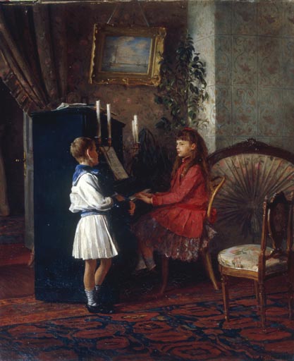 Kinder am Klavier von Kirill Wikentjewitsch Lemoch