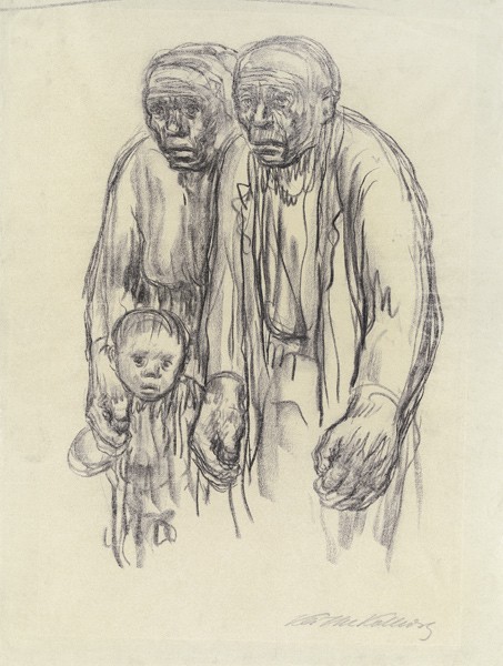 Mann, Frau und kleines Kind von Käthe Kollwitz